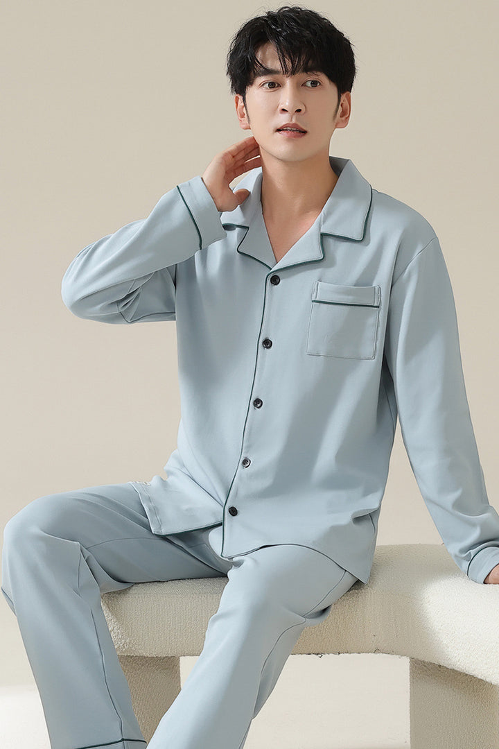 Long sleeved cardigan home wear men's pajamas set eprolo