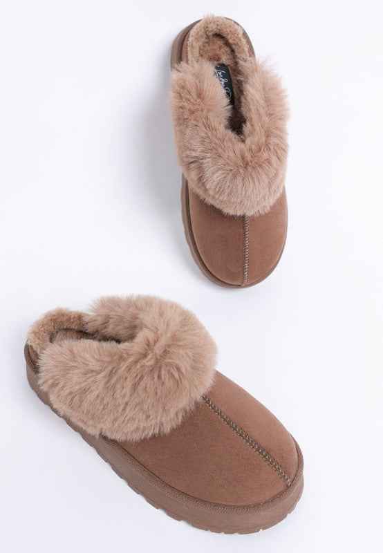 Portho Faux Fur Slip Ons