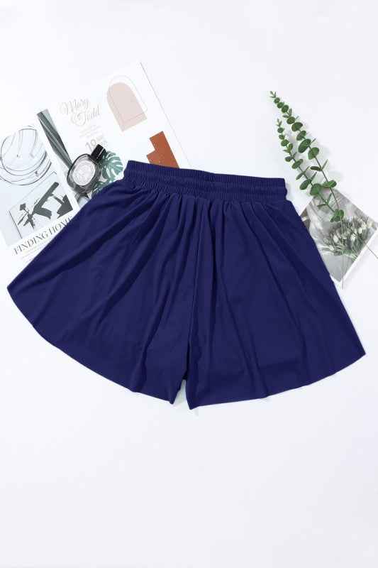 Ruffle Drawstring Elastic Waist Bikini Swim Shorts