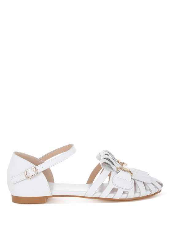 Ramita Horsebit Fringe Flat Sandals