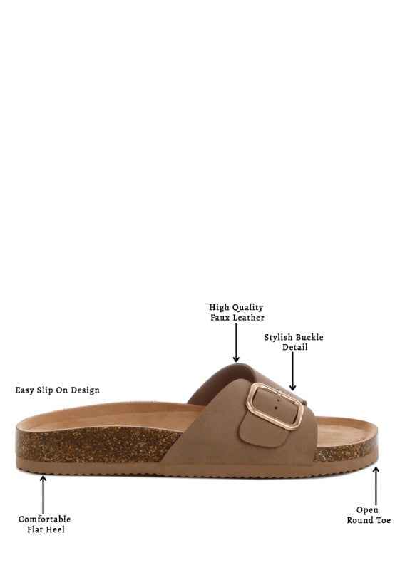 Aranda Buckled Slide-On Sandals
