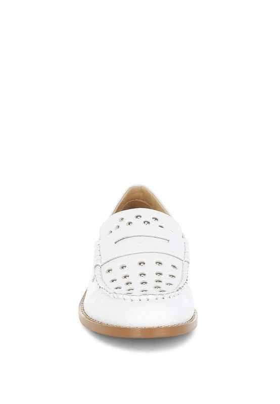 Oglavia Studs Embellished Leather Loafers