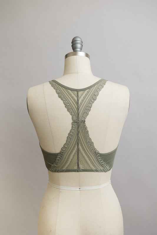 Seamless Front Lace Racerback Bralette