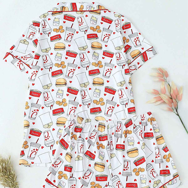 Popular Hamburg printed short sleeved shorts, pajamas, and home wear