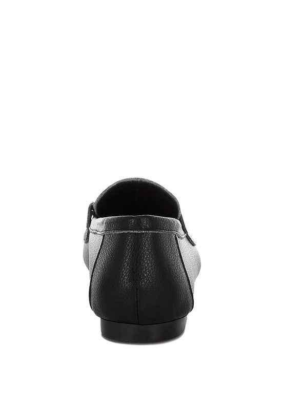 Modaha Horsebit & Embellished Real Leather Loafers
