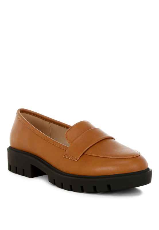 Peridot Faux Leather Chunky Loafers