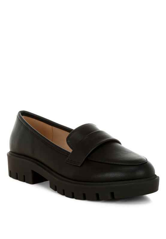 Peridot Faux Leather Chunky Loafers