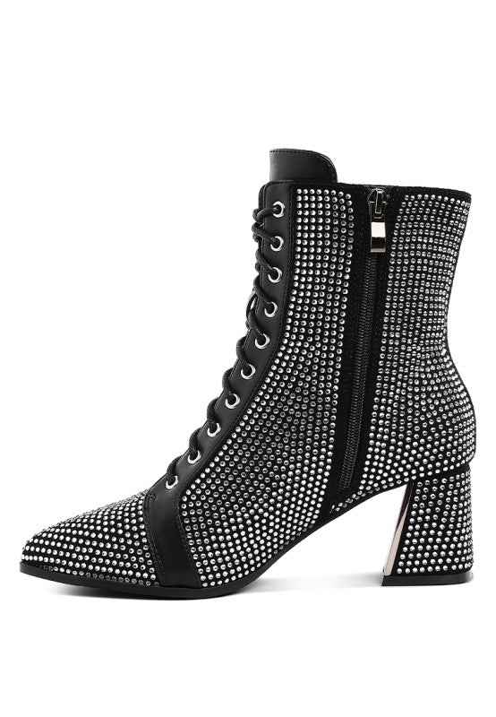 Calla Rhinestone Embellished Ankle Boots