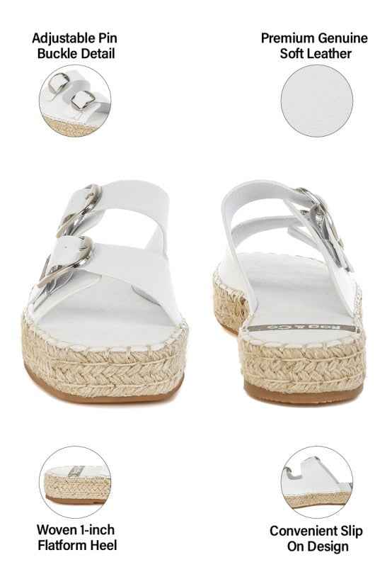 Palala Genuine Soft Leather Square Toe Espadrilles
