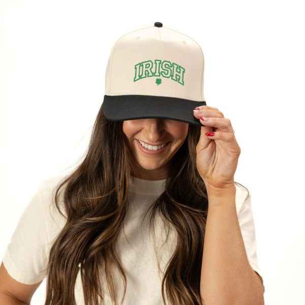 Embroidered Irish Varsity Clover Canvas Trucker
