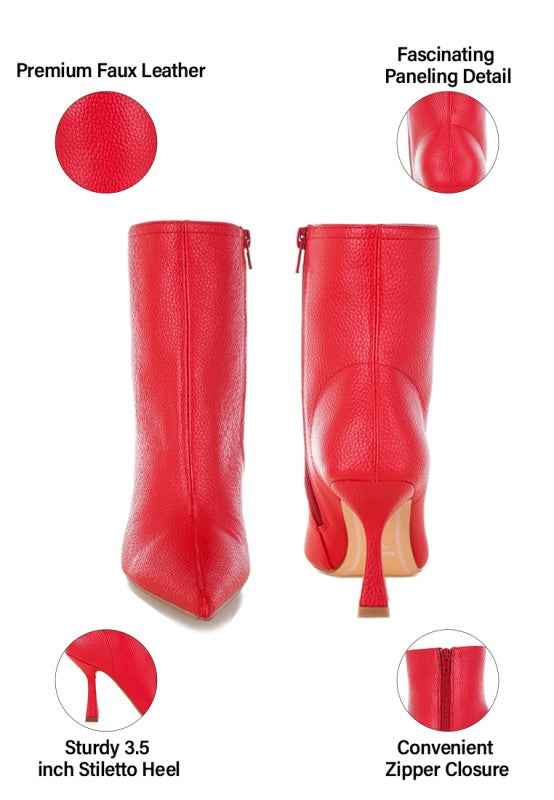 Farnak Pleather Spool Heel Boots