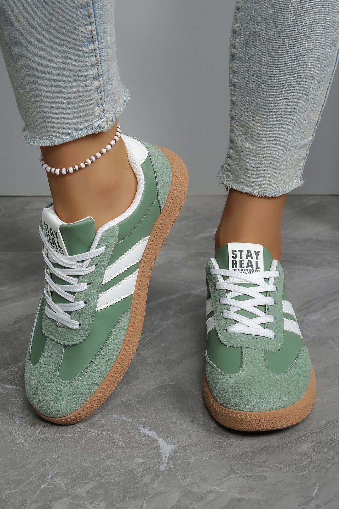 Ashleigh Blue Varsity Color Block Patchwork PU Leather Lace Up Shoes Dear-Lover Dropshipping