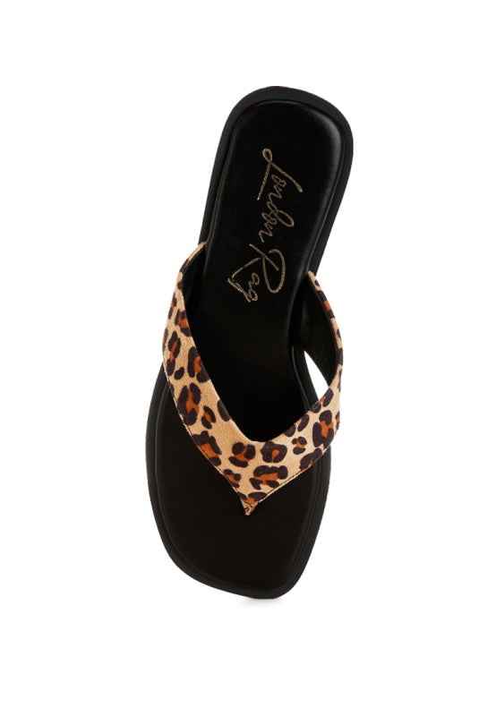 Buchi Animal Print Thong Flats