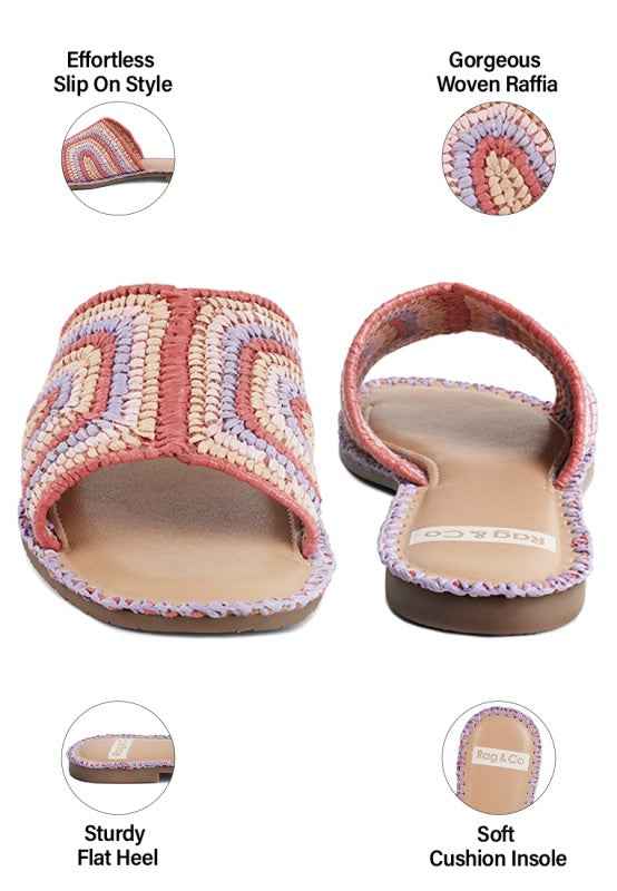 Kivah Handwoven Raffia Slip-On Flats