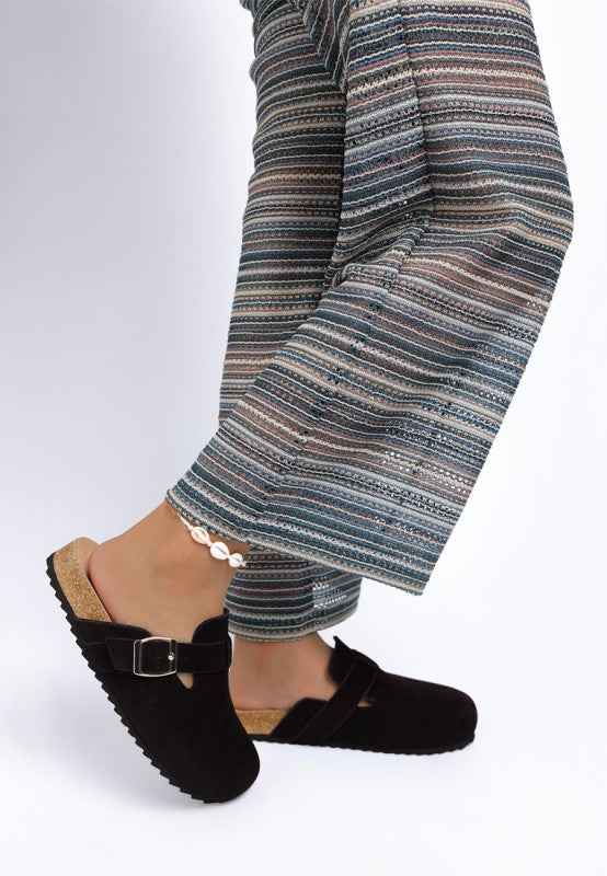 Ratiha Buckle Accent Slip-On Footbed Mules