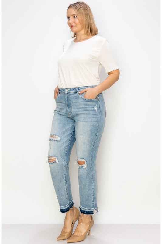 Plus Casey High-Rise Stretch Ankle Straight
