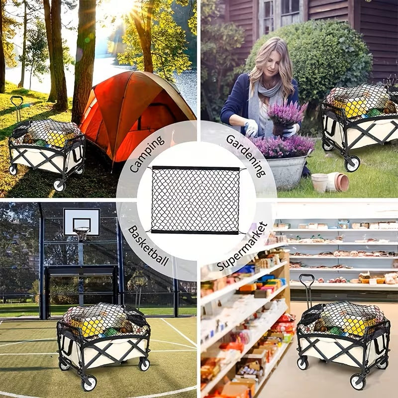 Multi-functional Trolley Net, Trolley Cargo Net, Trolley Parts Net, Durable Nylon Net, Suitable for Garden Carts, Folding Trolleys And Handcarts. 1pc Multi-functional Trolley Net, Trolley Cargo Net, Garden Cart Accessories Cargo Net. Happi Mart Ch