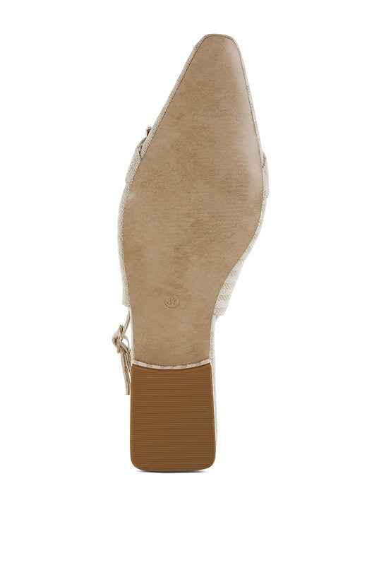 Crina Pearl-Detailed Horsebit Woven Flats
