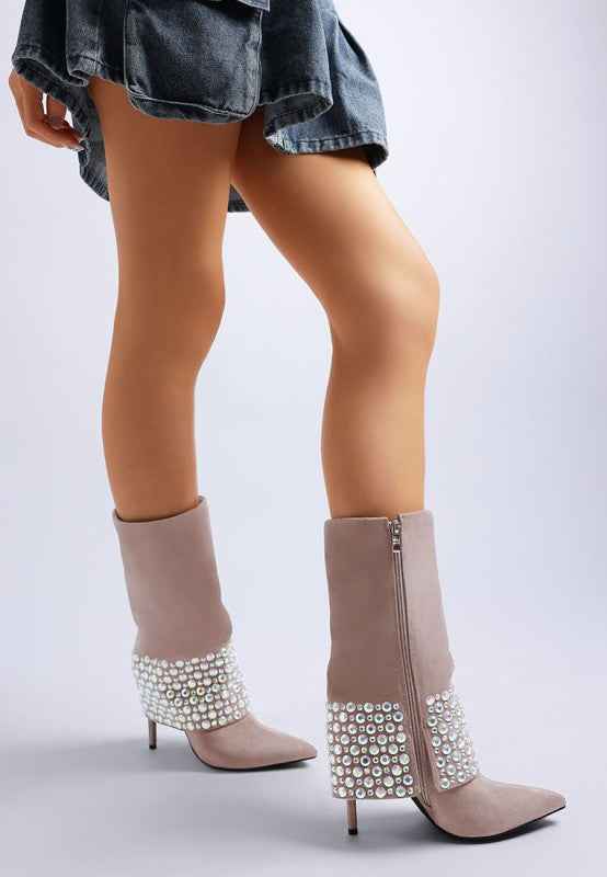Basso Party Diamante Studded Stiletto Boots