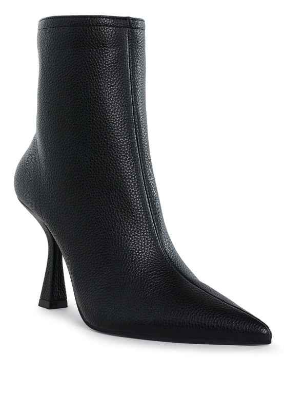 Tentia Metallic Pleather Spool Heel Boots