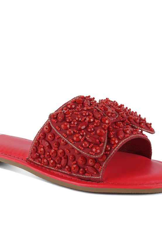 Pipa Big Bow Beaded Flats