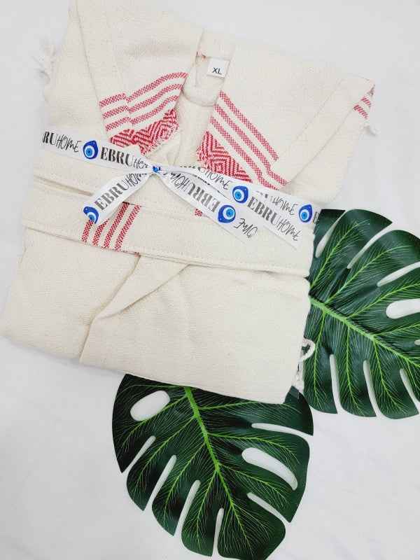 Unisex Robe, Beach or spa Robe with pockets - Red