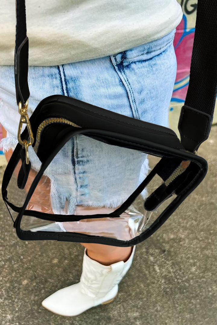 Black Clear PVC Leather Strap Crossbody Bag Dear-Lover Dropshipping