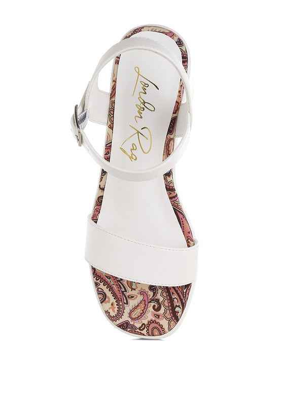 Kolata Faux Leather Pin Buckle Platform Heels