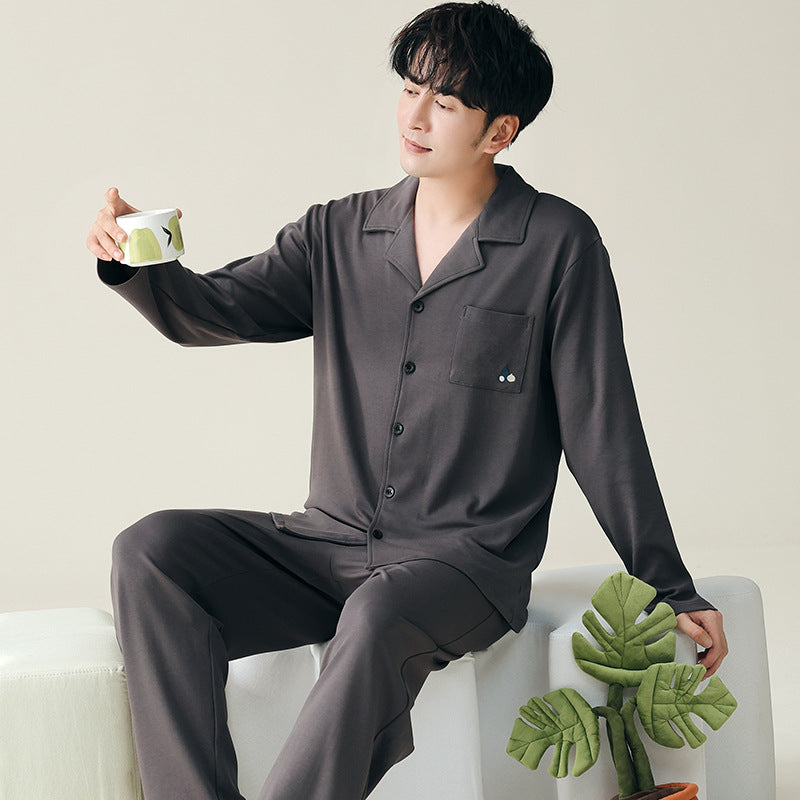 Long sleeved cardigan home wear men's pajamas set eprolo