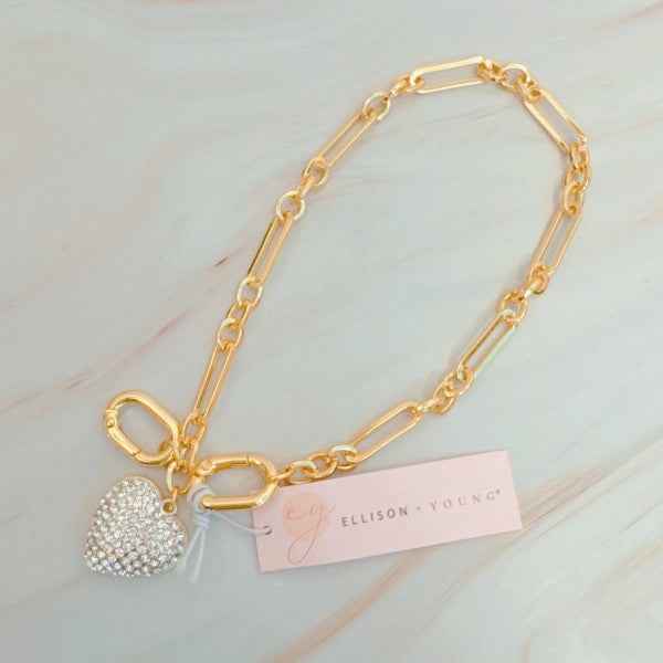 Sparkly Big Heart Bag Charm