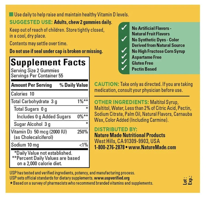 Nature Made Zero Sugar Adult Vitamin Bundle: Multi, B12 & D3 (3-Pack) AA LLC