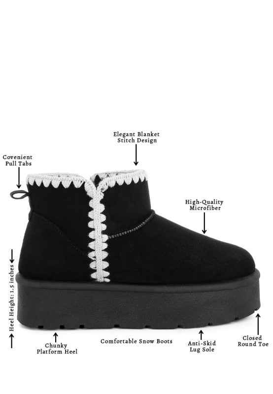 Rochas Scalloped Detail Snow Boots
