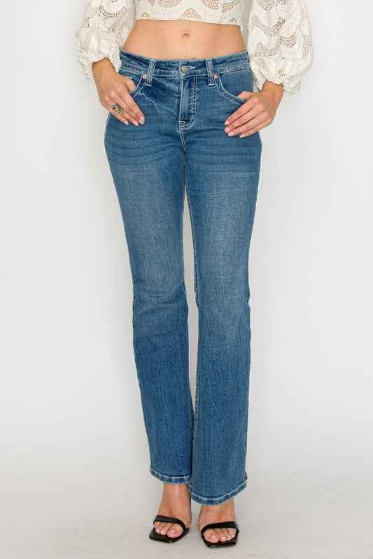TUMMY CONTROL HIGH RISE SLIM FLARE JEANS  *Signatu