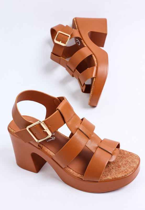 Avalon Chunky Pin Buckle Platform Heels