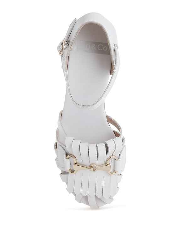 Ramita Horsebit Fringe Flat Sandals