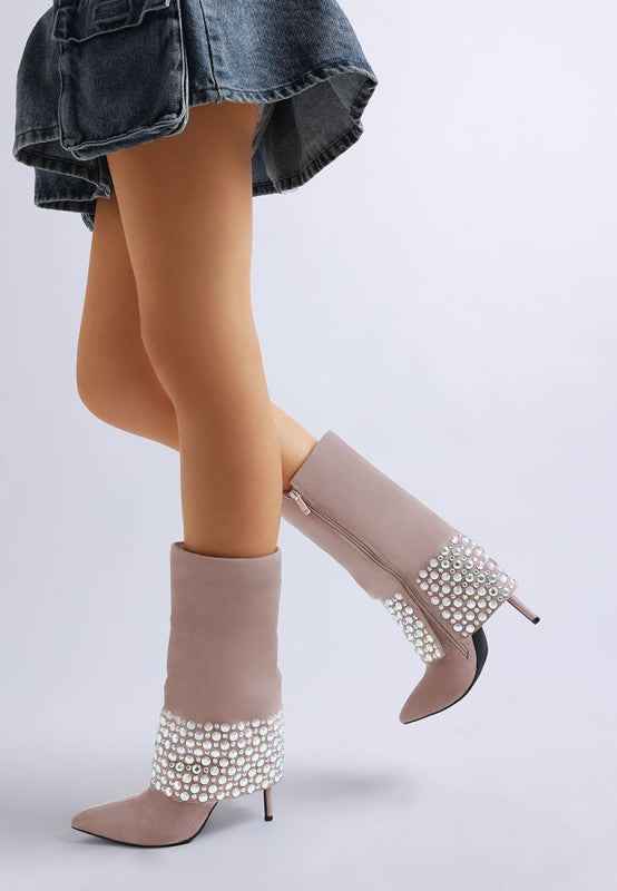 Basso Party Diamante Studded Stiletto Boots