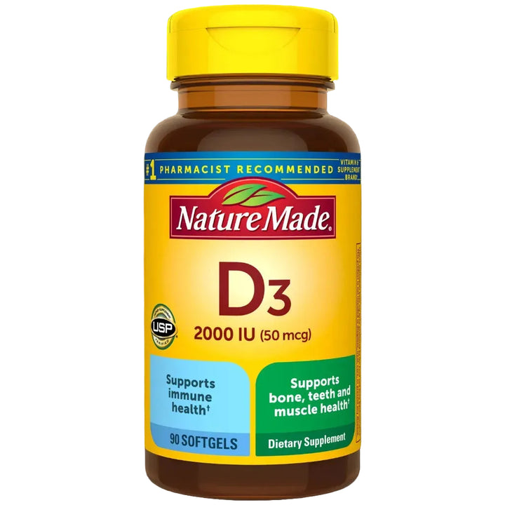NEW Nature Made Vitamin D3 2000 IU(50 mcg)Bones Teeth Immune Health 320 Softgels AA LLC