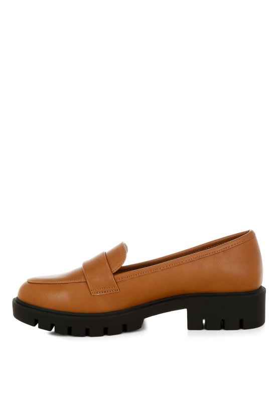 Peridot Faux Leather Chunky Loafers