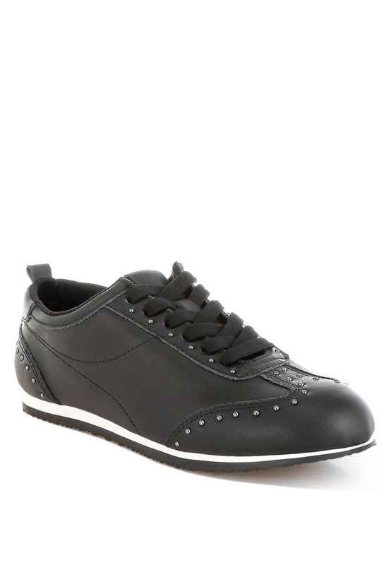 Odaya Studded Real Soft Leather Sneakers