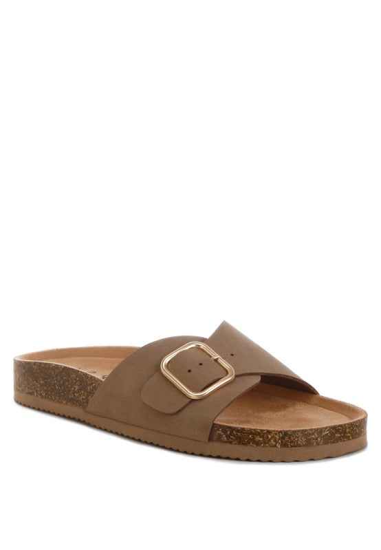 Aranda Buckled Slide-On Sandals