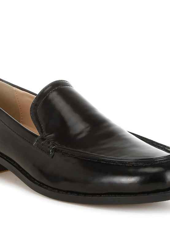 Corleone Pleather Stacked Heel Loafers