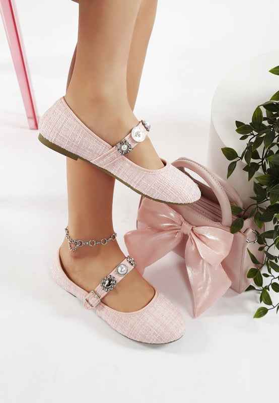 Noyama Charms Embellished Tweed Mary Janes