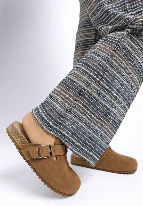 Ratiha Buckle Accent Slip-On Footbed Mules