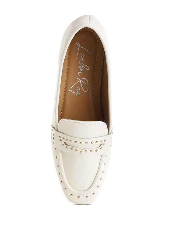 Dorlina Studded Faux Leather Loafers