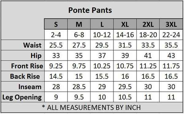 Lady's Plus Size Ponte Pants - PLUS SIZE
