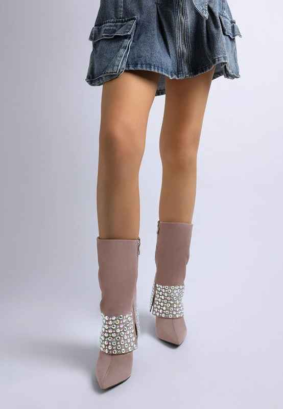 Basso Party Diamante Studded Stiletto Boots