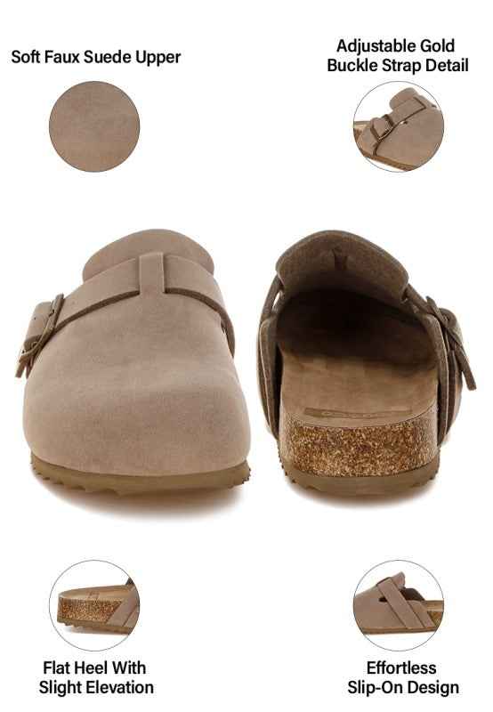 Ratiha Buckle Accent Slip-On Footbed Mules