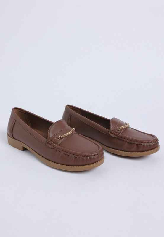 Nemunk Metallic Chain Detail Loafers