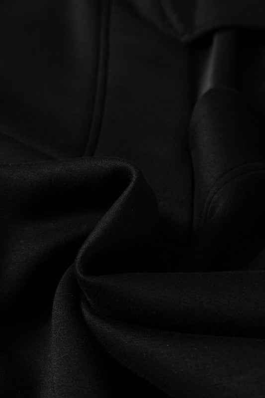Solid Collared V-Neck Sweatshirt & Sweatpants Set