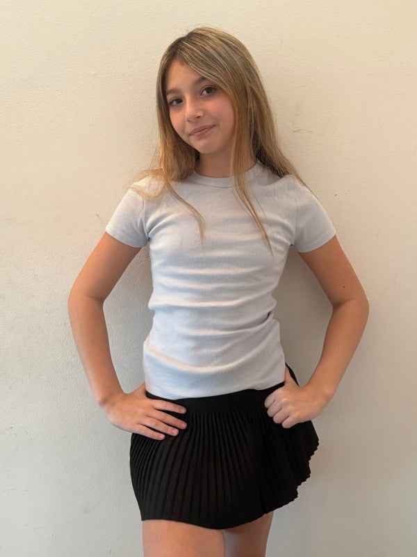 Girls Suede Pleated Skort
